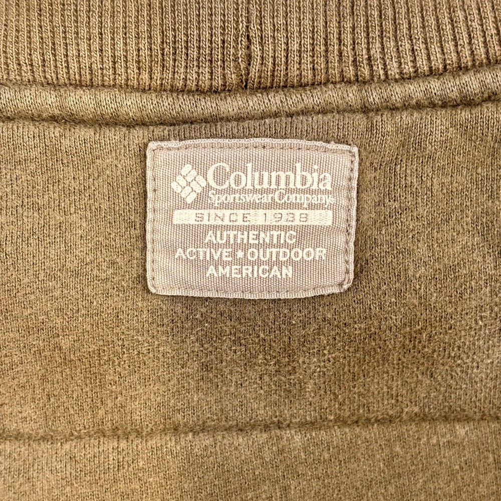Columbia Mens XXL Crewneck Sweatshirt Olive Brown Embroidered Logo Pullover - Picture 11 of 11